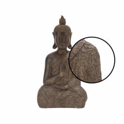 LITTON LANE Polystone Meditating Thai Buddha Sculpture - Tarnished Brown Statuary thumbnail 4