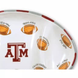 Magnolia Lane Texas A&M NCAA Officially Licensed Ceramic Football Tailgating Serving Platter thumbnail 2
