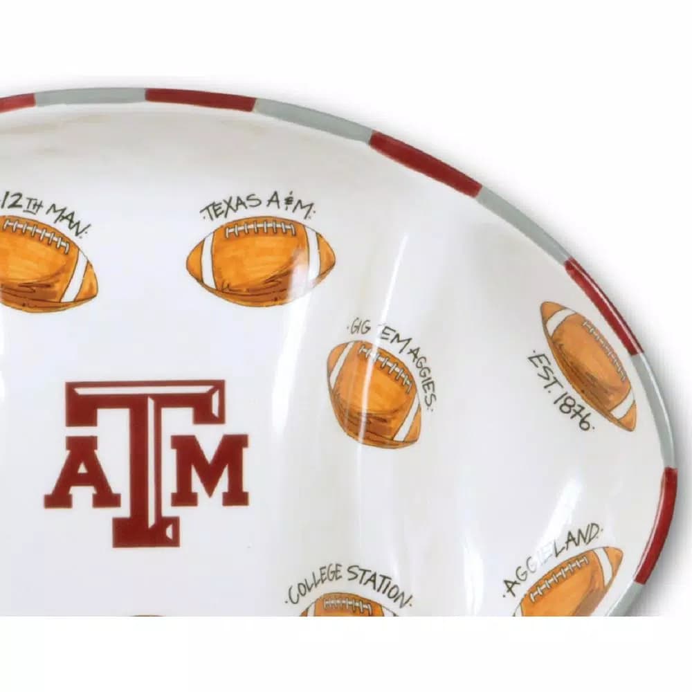 Magnolia Lane Texas A&M NCAA Officially Licensed Ceramic Football Tailgating Serving Platter