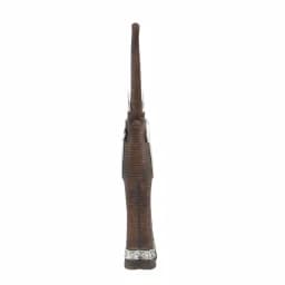 LITTON LANE 38 in. Elephant Decorative Sculpture with Raised Trunk - Brown and Silver Polystone Statuary thumbnail 3
