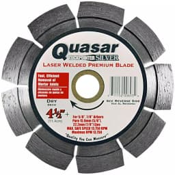 Quasar Tuckpointer Silver 4-1/2 in. Laser Welded Premium Segmented Diamond Blade thumbnail 1
