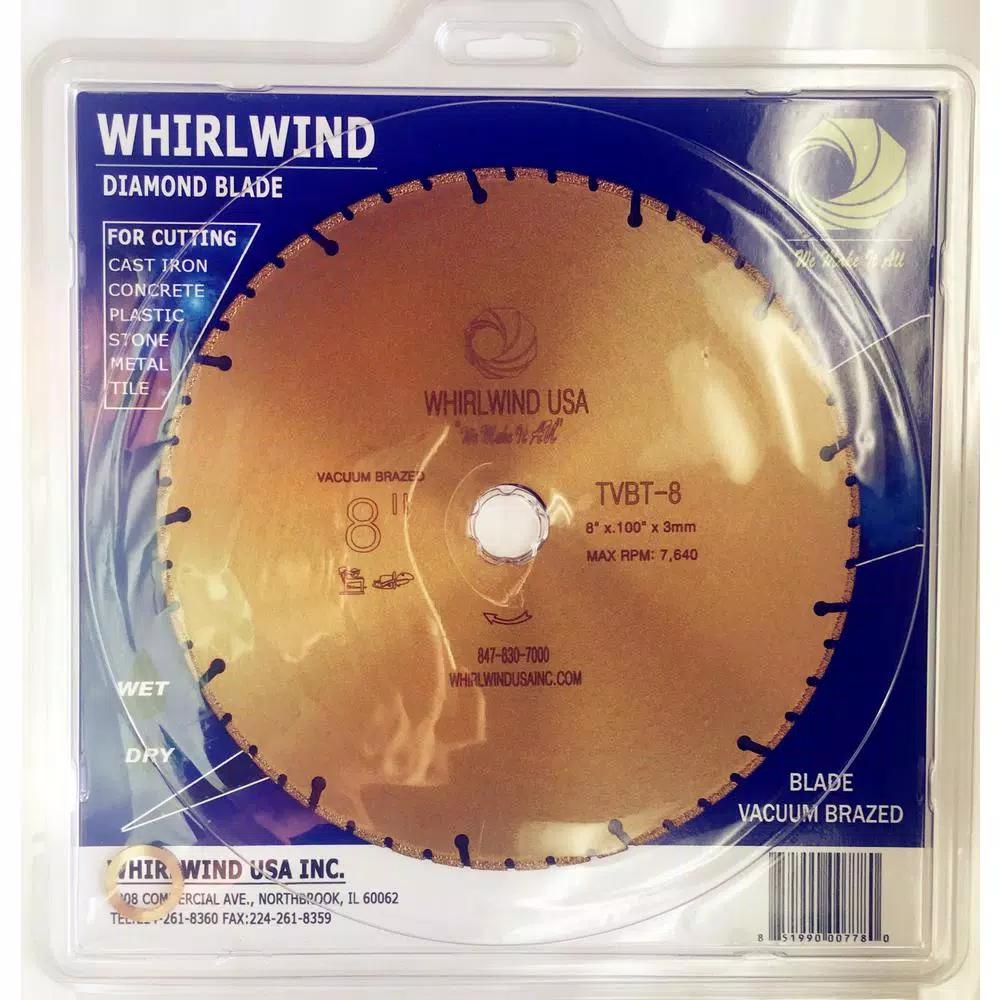 Whirlwind USA 8 in. 52-Teeth Segmented Diamond Blade for Metal and Plastic Cutting