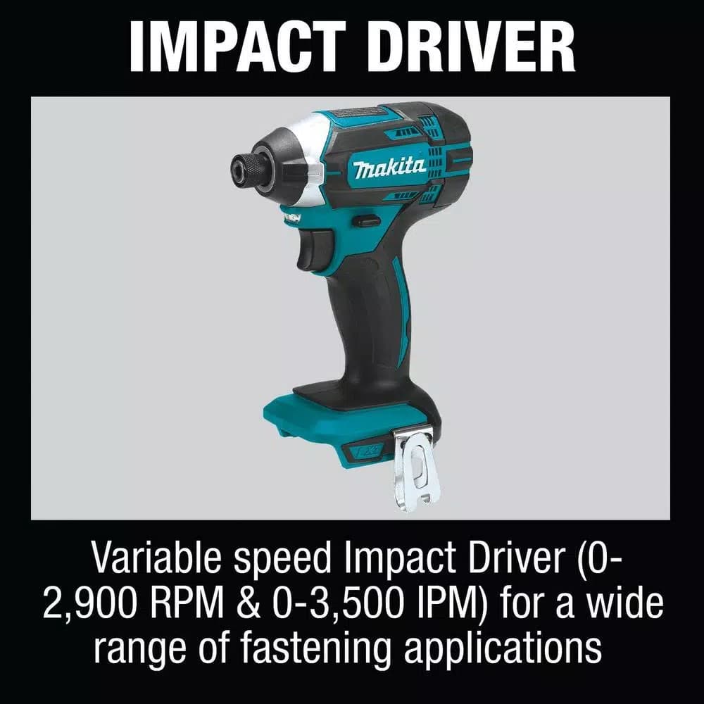 Makita 18V LXT Cordless 6-Piece Combo Kit with 3.0Ah Batteries and Charger