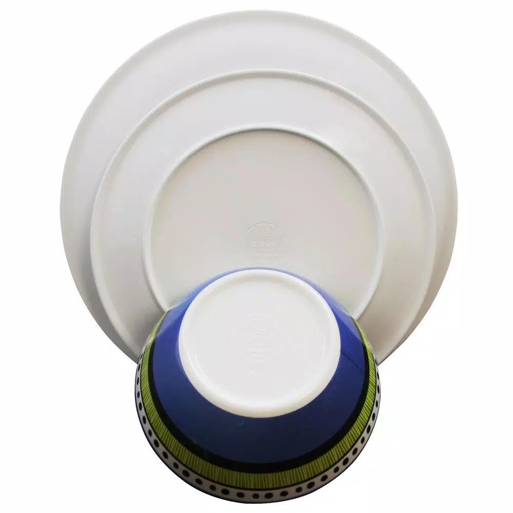 Gibson Almira 12-Piece Multicolor Melamine Outdoor Dinnerware Set, Service for 4