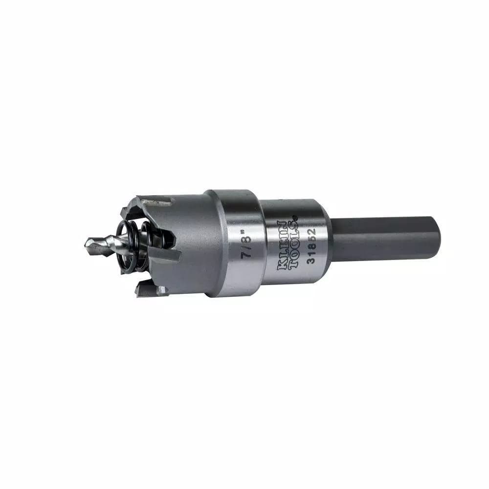 Klein Tools 7/8 in. Carbide Hole Cutter with Hex Shank and Pilot Bit