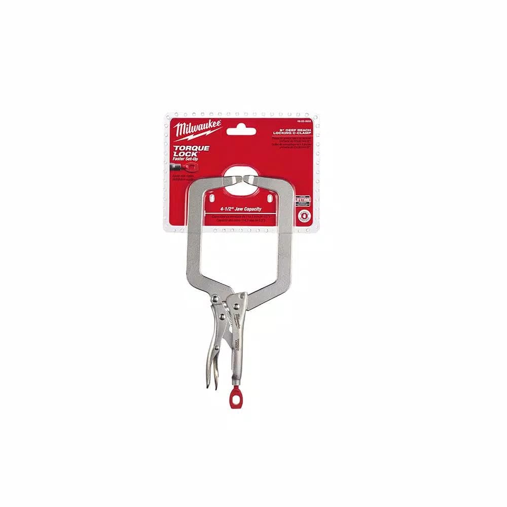 Milwaukee 9 in. Torque Lock Deep Reach Locking C-Clamp with Hardened Jaws