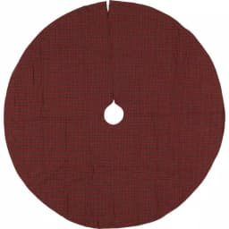 VHC Brands 55 in. Tea Star Dark Tan Traditional Christmas Tree Skirt - Reversible Patchwork Design thumbnail 2