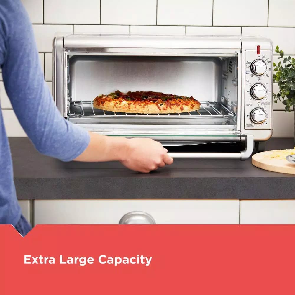 BLACK+DECKER 1500W Extra Wide Crisp 'N Bake Air Fry Toaster Oven, 8-Slice, Stainless Steel