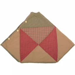 VHC Brands 48 in. Dolly Star Natural Tan Primitive Christmas Tree Skirt - Plaid Patchwork Cotton thumbnail 3
