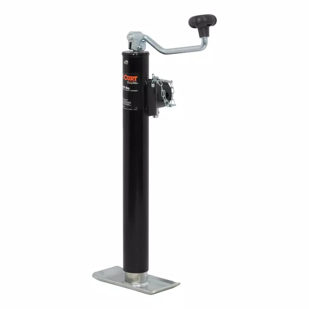 CURT Pipe-Mount Swivel Trailer Jack with Top Handle, 5,000 lbs. Capacity, 15 in. Travel