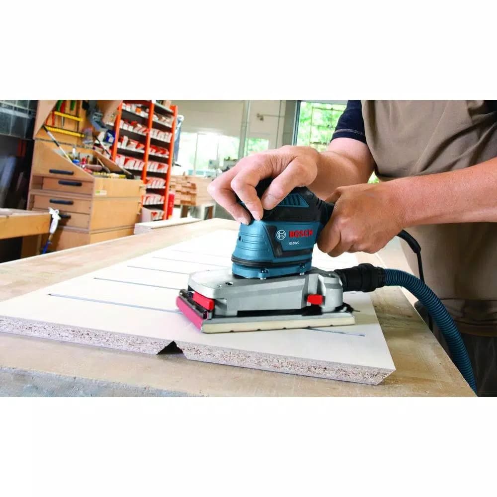 Bosch OS50VC 3.4 Amp Corded Electric Finishing Orbital Sander Kit with Vibration Control