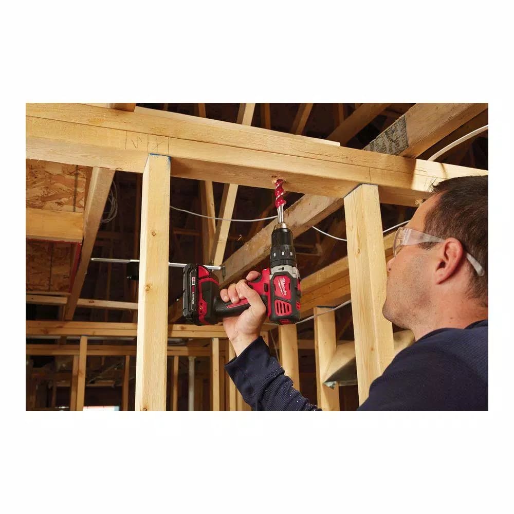 Milwaukee M18 Compact 1/2 in. Hammer Drill Driver Kit with (2) 1.5Ah Batteries, Charger, and Hard Case