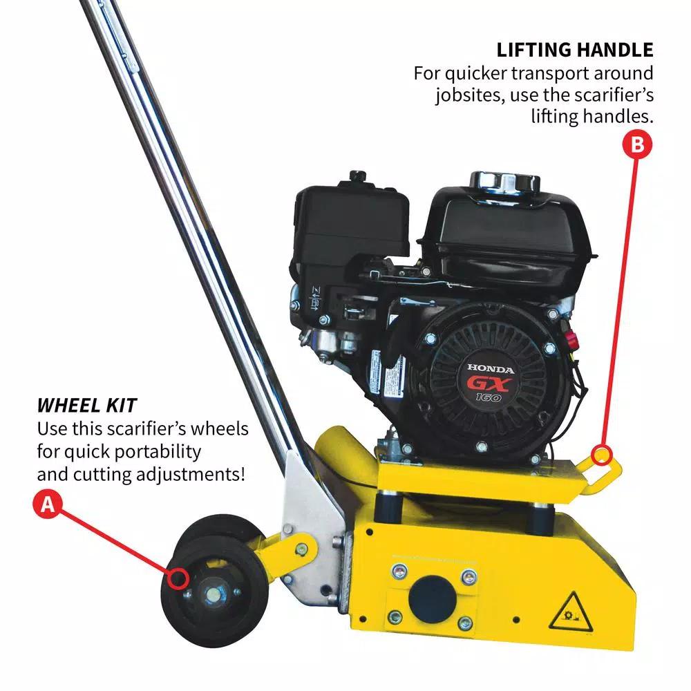 Tomahawk Power Tomahawk 8 in. Gas Concrete Scarifier Planer with 5.5 HP Honda Engine