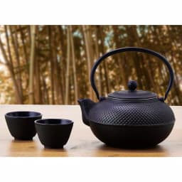 Old Dutch 52 oz. Matte Black Cast Iron Saga Tetsubin Teapot with Stainless Steel Infuser thumbnail 2