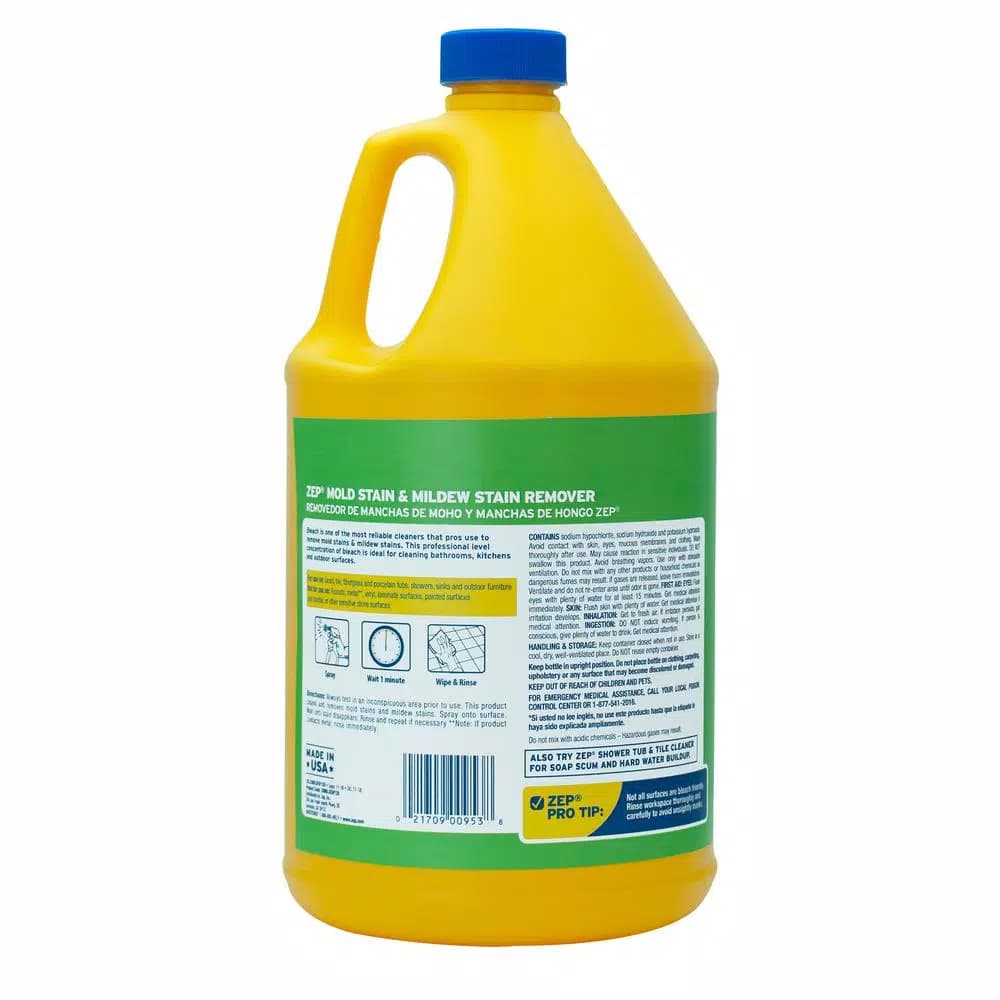 ZEP 1 Gallon Mold and Mildew Stain Remover, Professional Strength Bleach Formula