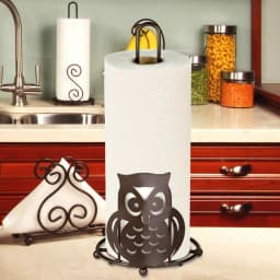 Home Basics Bronze Owl Paper Towel Holder - Rustic Farmhouse Kitchen Decor thumbnail 1