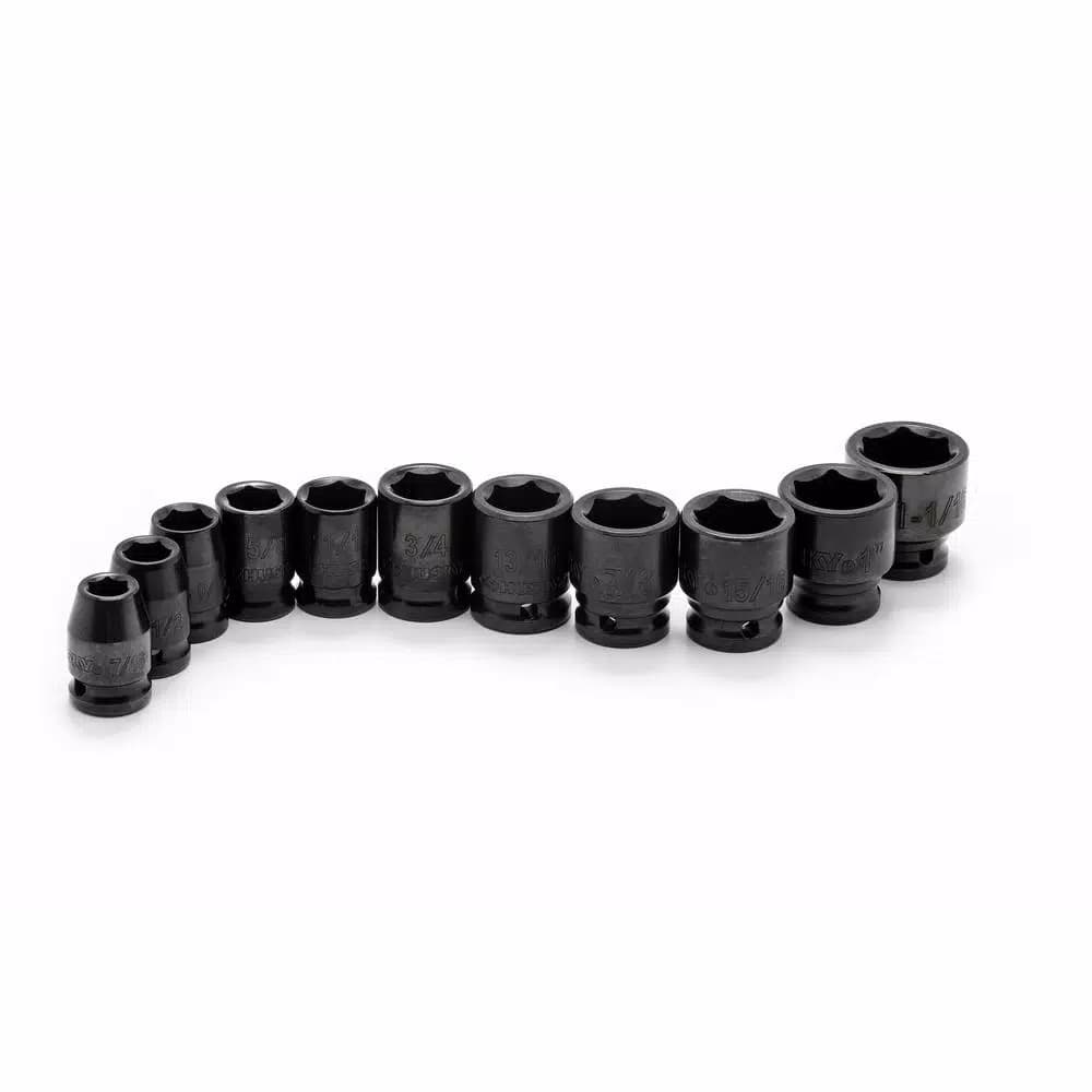 Husky 22-Piece 1/2 in. Drive SAE and Metric Impact Socket Set