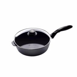 Swiss Diamond Classic Series 3.2 Qt. Cast Aluminum Nonstick Saute Pan with Glass Lid, Gray thumbnail 1