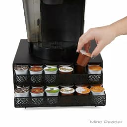 Mind Reader 72-Capacity Double K-Cup Storage Drawer, Black Metal Mesh Coffee Pod Organizer thumbnail 3