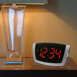 Equity by La Crosse Red LED Digital Alarm Clock with HI/LO Dimmer and Snooze - 7.25 in. x 3.9 in. thumbnail 3