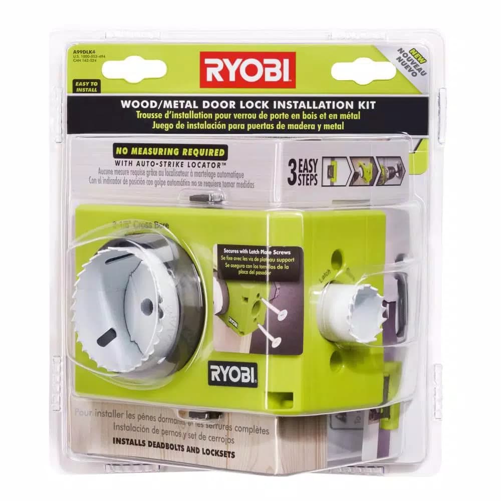 RYOBI Wood/Metal Door Lock Installation Kit with Dual Backset Adjustment