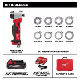Milwaukee M18 18V Cordless Cable Stripper Kit for Cu and Al RHW/RHH/USE Wire thumbnail 2