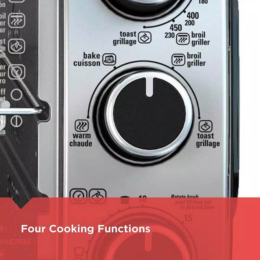 BLACK+DECKER 6-Slice Convection Toaster Oven with Bake, Broil, and Toast Functions - Black