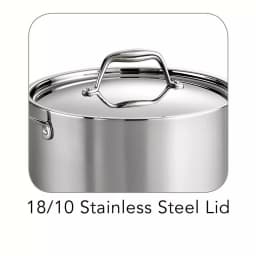 Tramontina Gourmet Tri-Ply Clad 6 Qt. Stainless Steel Sauce Pot with Lid thumbnail 4