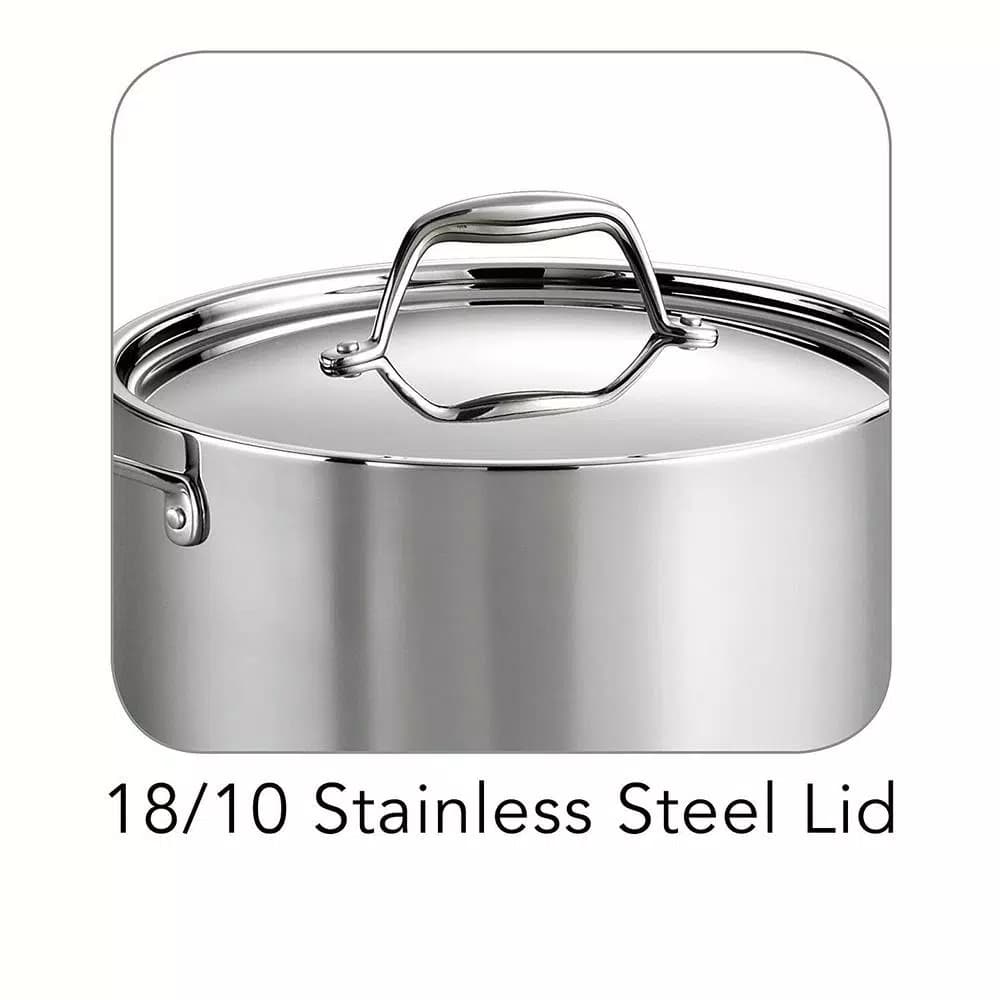 Tramontina Gourmet Tri-Ply Clad 6 Qt. Stainless Steel Sauce Pot with Lid