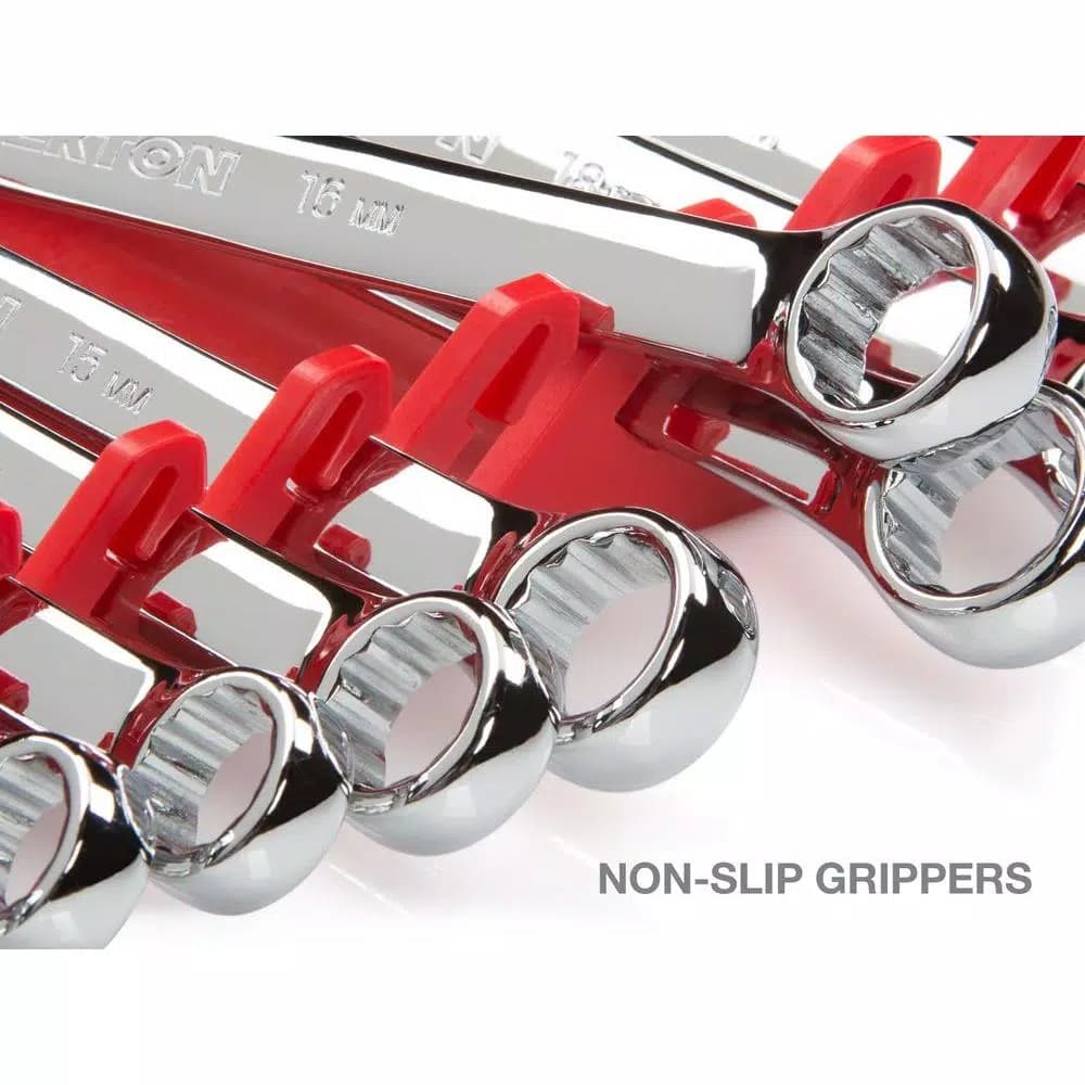 TEKTON 11-Tool Store-and-Go Wrench Rack Keeper, Red