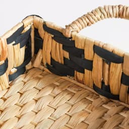 Home Decorators Collection Black and Natural Water Hyacinth Wicker Tray Set, 3-Piece Rectangle thumbnail 4