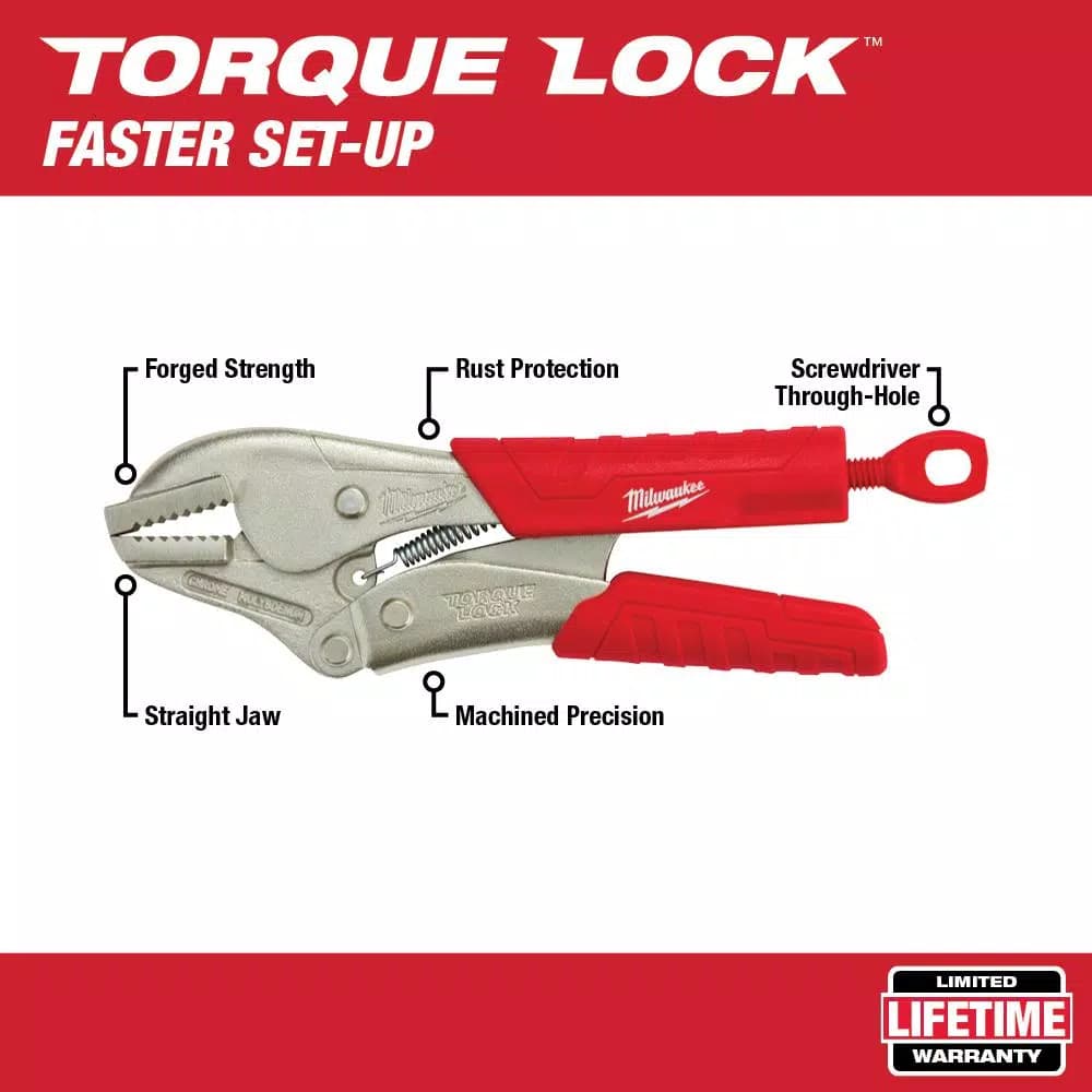 Milwaukee 7 in. TORQUE LOCK Straight Jaw Locking Pliers with Grip