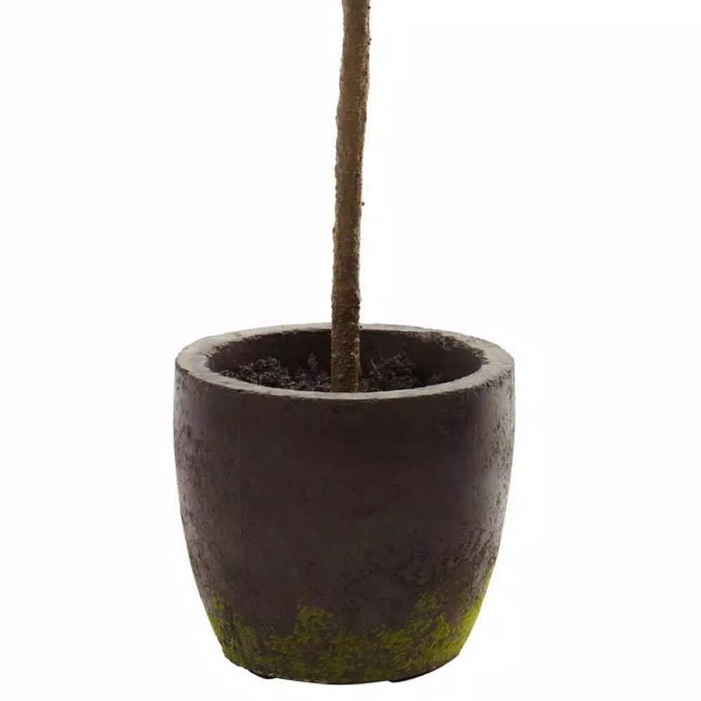 Nearly Natural 2.41 ft. Artificial Topiary with Ornate Clay Planter, Green