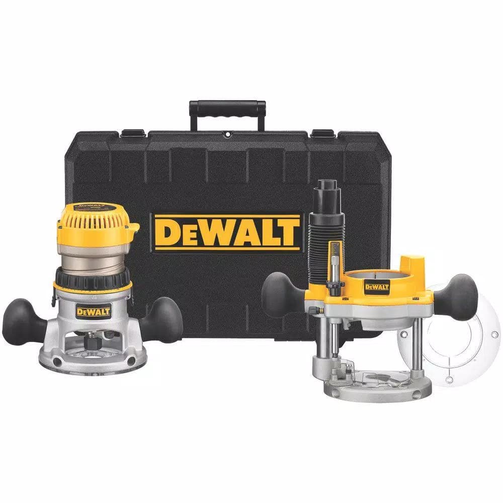 DEWALT 2-1/4 HP Variable Speed Router Combo Kit with Fixed and Plunge Bases