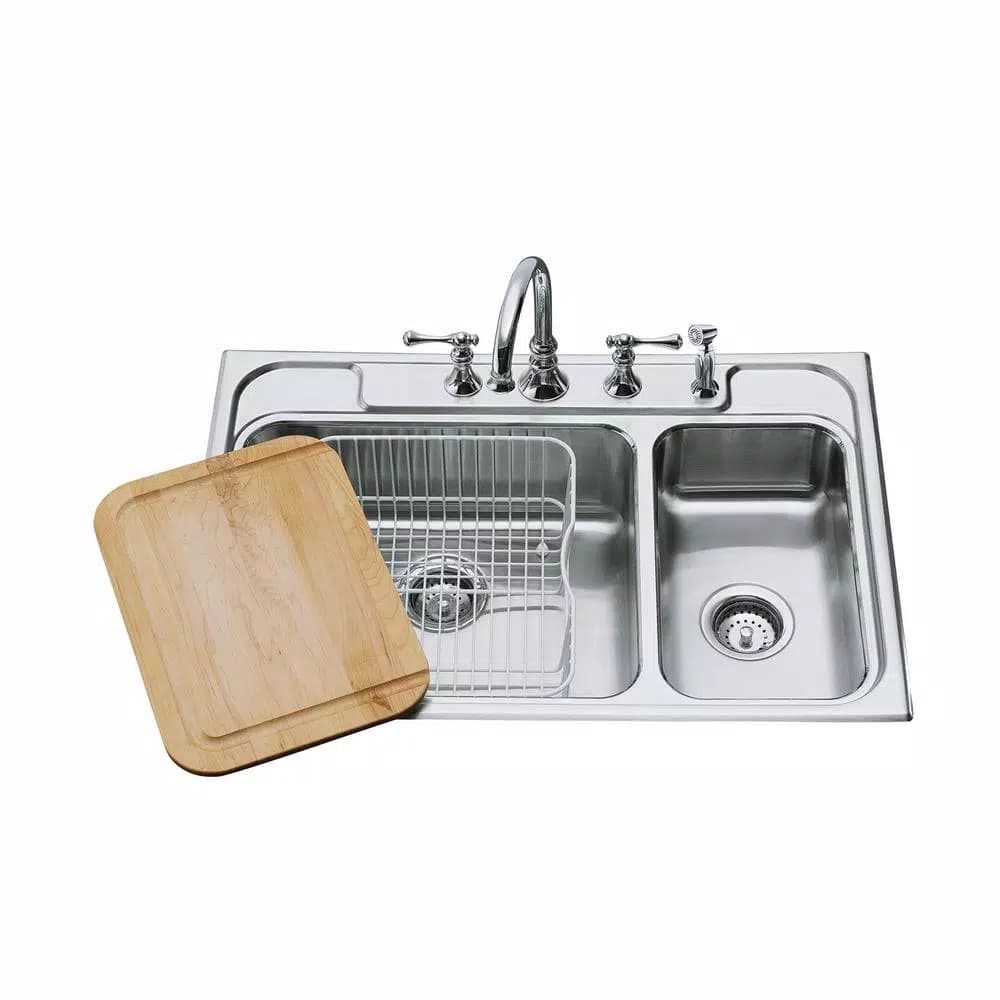 KOHLER Cadence 12 in. x 17 in. Hardwood Cutting Board with Liquid Groove