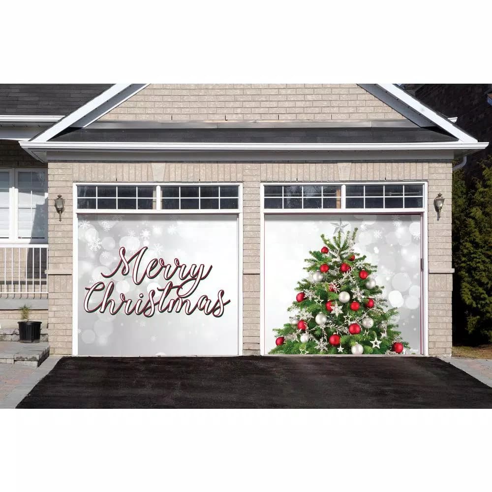 My Door Decor 7 ft. x 8 ft. Christmas Tree Garage Door Banner Mural