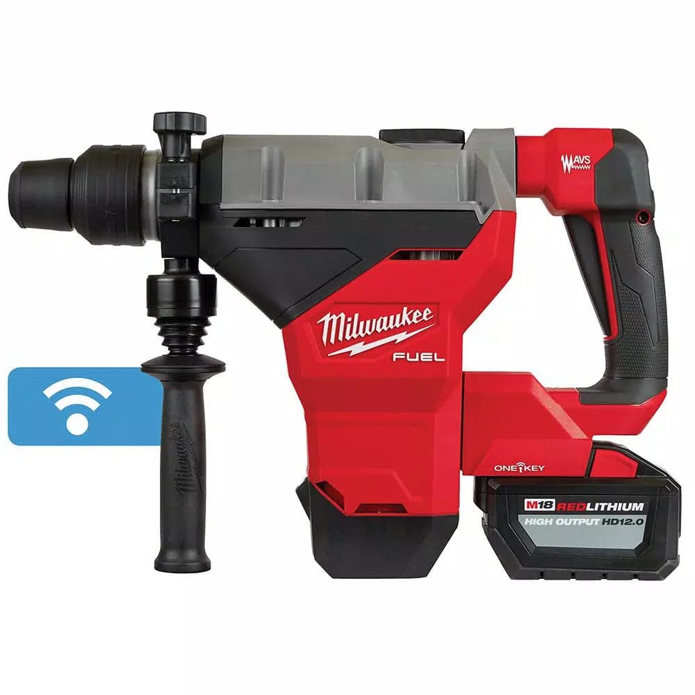 Milwaukee M18 FUEL SDS-MAX Rotary Hammer Kit with TWO 12.0 Ah Batteries & ONE-KEY