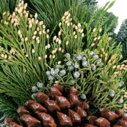 VAN ZYVERDEN 20 in. Live Fresh Cut Pacific Northwest Grapevine and Evergreen Christmas Wreath thumbnail 4