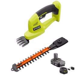 Ryobi ONE+ 18V Cordless 2-in-1 Grass Shear and Shrubbery Trimmer, Refurbished (1.3 Ah Battery & Charger Included) thumbnail 1