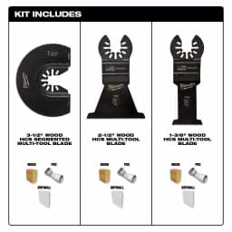 Milwaukee OPEN-LOK 3-Piece Wood Cutting Oscillating Multi-Tool Blade Kit thumbnail 3