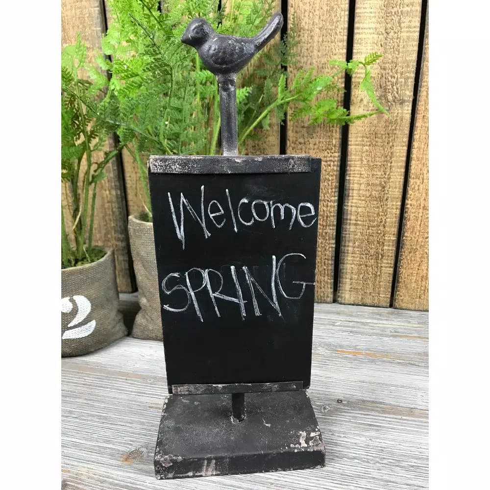 Unbranded Bird's Landing Vintage Black Metal Magnetic Chalkboard with Wood Frame