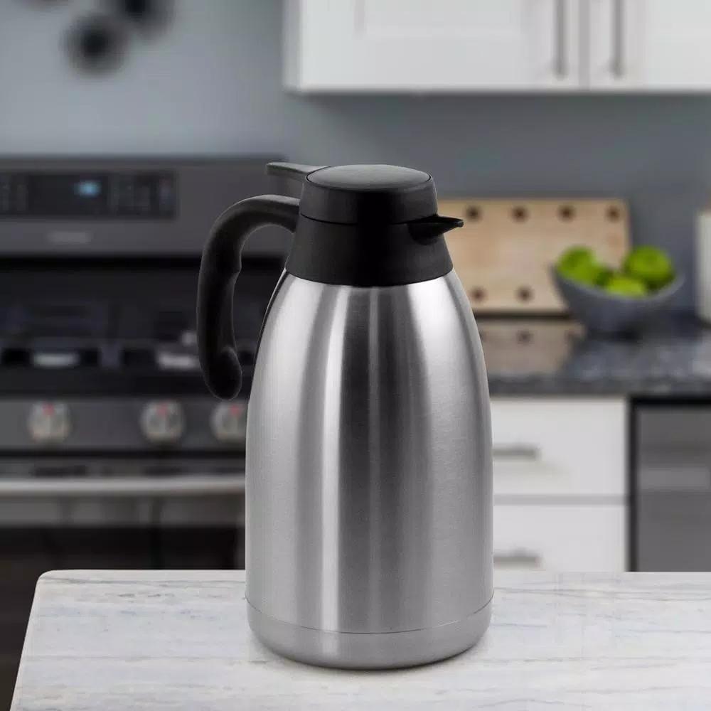 MegaChef Mega Chef 67.6 fl. oz. Stainless Steel Insulated Thermal Carafe with Black Lid