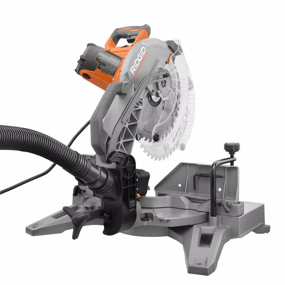 RIDGID 12 in. 15 Amp Dual Bevel Corded Compound Miter Saw with LED