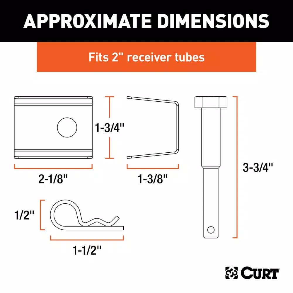 CURT Anti-Rattle Kit for 2-inch Receiver Hollow Shanks
