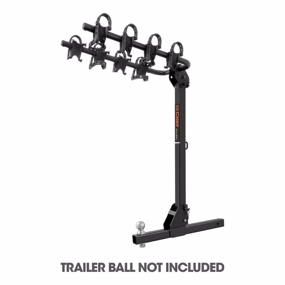 CURT Towable Hitch-Mounted Bike Rack, 4-Bike Capacity, 2" Shank, 2,000 lbs. GTW
