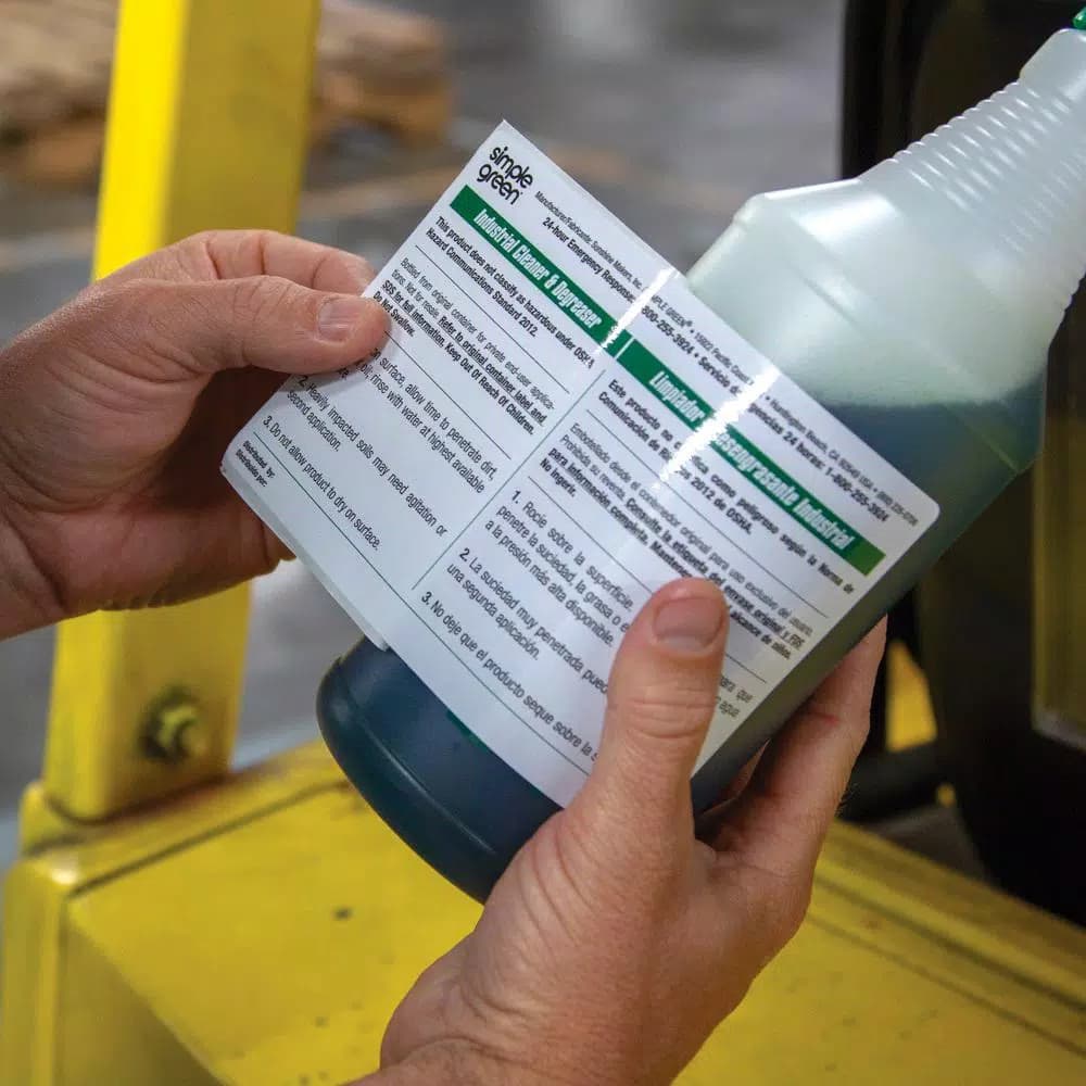 Simple Green Industrial Cleaner and Degreaser Secondary Labels, Bilingual, 10-Pack