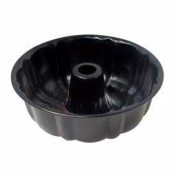 Home Basics Non-Stick Steel Fluted Bundt Cake Pan, Black thumbnail 1