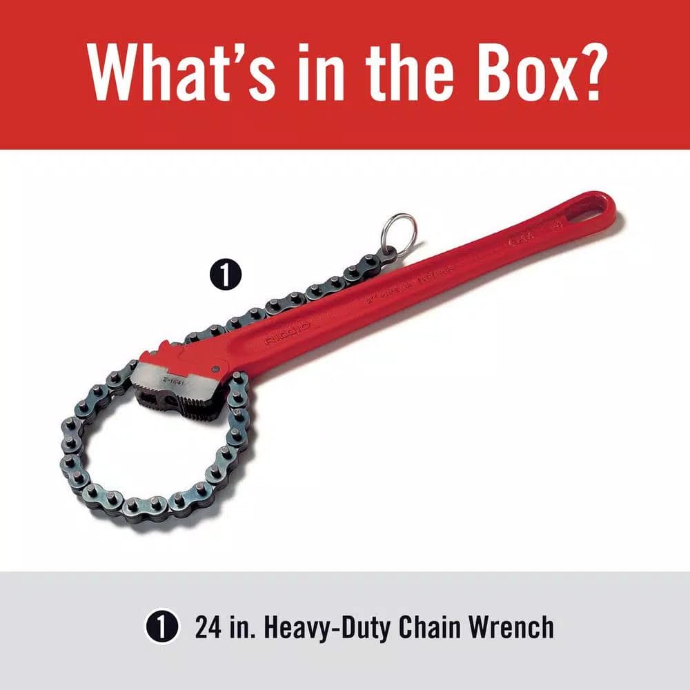 RIDGID C-24 Heavy-Duty Chain Wrench, 3 in. Rated Capacity