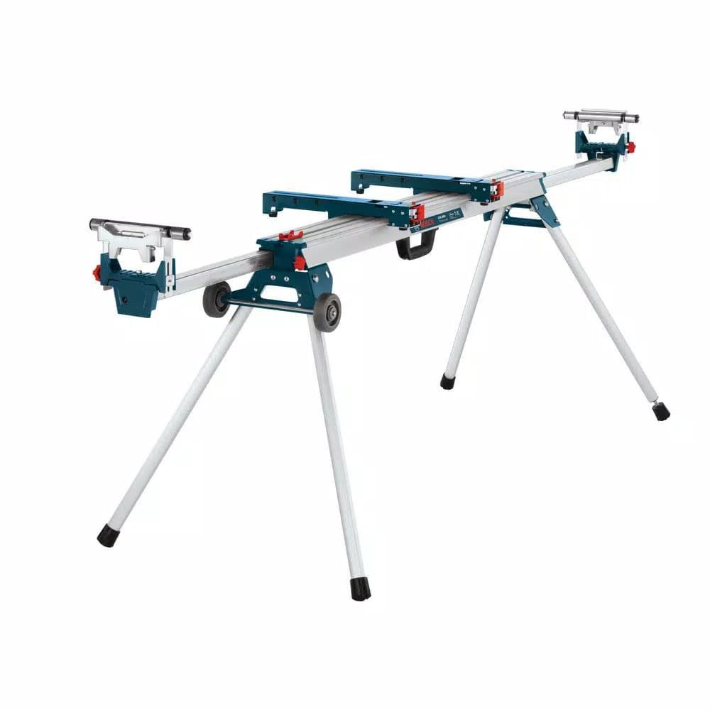 Bosch 12 in. 15 Amp Dual-Bevel Sliding Glide Miter Saw with 60 Tooth Blade and Portable Folding Stand