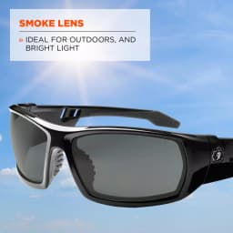 Ergodyne Skullerz Dagr Smoke Lens Black Safety Glasses - ANSI Z87.1+ Ballistic Impact Rated thumbnail 4